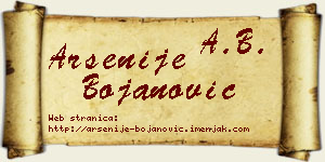 Arsenije Bojanović vizit kartica
